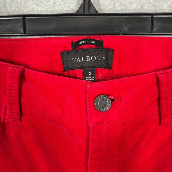 Talbots Pants 2T Red Velvet Heritage Cherry Academia Career Office Twee Nautical - Picture 4 of 9
